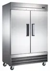 image of Drago America DR47F 54" 2-Solid Door Reach-In Freezer, Bottom Mounted, 47 cu. ft., Stainless Steel