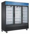 image of Drago America DR52MGHF 79" Glass Door Freezer, 52 cu ft, 79.5"W x 30.6"D x 80.7"H, Steel, R290