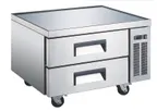 image of Drago America DRCB36 36" 2 Drawers Refrigerated Chef Base, Marine Edge, Stainless Steel, 6 cu. ft.