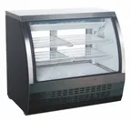 image of Drago America DRDC48 Deli Case, 18 cu ft, 47.3"W, Black Glass Sliding Doors, Shelves, 1/3HP115V,R290