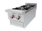 image of Drago America DRHP12 12" Countertop Gas Hotplate, (2) 30000 Btu Cast Iron Burners With One Standing Pilot Per Burner