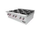 image of Drago America DRHP36 36" Countertop Gas Hotplate, (6) 30000 Btu Cast Iron Burners With One Standing Pilot Per Burner