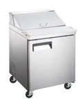 image of Drago America DRSP27-8 27" 1-Door Sandwich and Salad Prep Table, 8 Pans, Stainless Steel