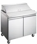 image of Drago America DRSP36-10 36" 2-Door Sandwich Salad Prep Table, 10 Pans, Stainless Steel