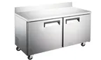 image of Drago America DRWT60F 60" Worktop Freezer, Stainless Steel, -7°F-0°F temp, 15 cu. ft.