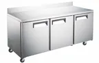 image of Drago America DRWT72R 72" 3-Section Worktop Refrigerator w/ 3 Doors, Front Breathing, 15.5 cu. ft.