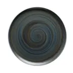 image of GET PA1004712812 11" Round Coupe Rim China Plate, Corona Aqua Lagoon Finish - 1 Dozen