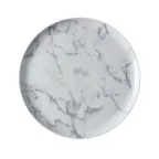 image of GET PA110F712312 Plate - 9" x 9" x 1", Round Coupe Rim, Porcelain, Corona Marble Finish - 1 Dozen