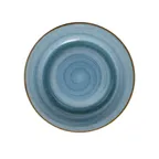 image of GET PA1604902024 8" Round Artisan China Plate, Rolled Edge, Blue Finish - 1 Dozen