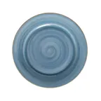 image of GET PA1604902724 Round China Plate, 10-5/8" Diameter, Rolled Edge, Artisan Blue Finish - 1 Dozen