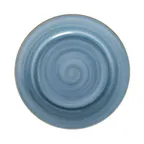 image of GET PA1604902912 Round China Plate, 12-1/4" Diameter, Rolled Edge, Artisan Blue Finish - 1 Dozen
