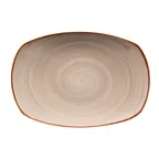 image of GET PP1607727906 - Oval Porcelain China Platter, 13.75" L x 9.66" W, Gray, Corona Artisan
