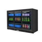 image of Omcan USA 48469 54" Reach-In Bar Cooler, 11.6 Cu Ft, Black, 3 Sliding Glass Doors, 115V