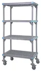 image of Quantum QPM183662VS-4 Millenia Polymer Shelving Unit, Mobile, 36"W x 18"D x 62"H, Gray Finish, 4 Shelves, Rust Proof, NSF