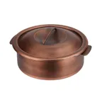 image of Spring USA 2272-5/27 Server, 4Qt, 10-1/4" Dia. x 3-3/4" H, Cu‑Plated Aged, Lift‑Off Cover, Induction