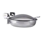 image of Spring USA 2372-6/36 Induction Buffet Server, 15.35" Dia, Hinged Cover, 18/10 Steel, 1‑1/4‑ to 4‑Qt