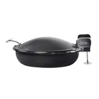 image of Spring USA 2382-88/36 Induction Sauteuse, 15-1/4" Dia x 6" H, 1-1/4-4 Qt, Black Pearl, Hinged Cover