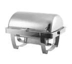 image of Spring USA 2509-6A Chafing Dish, 14‑Qt, 26"L×18‑9/10"W×15‑1/4"H, Roll‑Top, 18/10 Polished Steel, NSF
