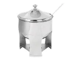 image of Spring USA 2565-6 Sauce Syrup Server, 1-1/2 L Steel Chafing Dish with Cover, Ladle & Fuel Tray