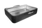 image of Spring USA 2571-8/11 Induction Chafer 10 qt Rect Stl Ti, Glass Cover, Canned 22.5"W×17.75"D×6.9"H