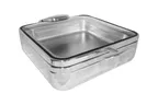 image of Spring USA 2574-6/23 Radiance Induction Chafer 6 Qt 17-3/4" W X 17-3/4" D X 7" H Steel Glass Cover