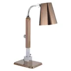 image of Spring USA 2791-6C Heat Lamp, 8"W x 17"D, 22"‑26" Height, Copper Stainless Steel, 250W Bulb (Not Included), 110‑120V