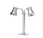 image of Spring USA 2792-5 Double Heat Lamp, 8" W x 10-1/2" D Base, 25" H, Stainless Steel, (2) 250W Bulbs, 110-120V