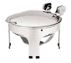 image of Spring USA 3372-6/36 Sauteuse – 15‑1/4" Round, 4 Qt, Hinged Lid with Knob, Stainless Steel, Stand