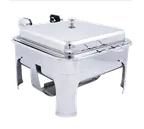 image of Spring USA 3374-6 Chafing Dish, Rect 6 Qt 15-3/8" x 15-5/8" Stainless Steel Chrome Hinged Lid Stand