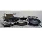 image of Spring USA 8258-7/27 Pan, 3 Qt., 10-3/4" x 3-1/4" Deep, Bronze Aluminum, Teflon, Induction‑Ready