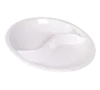 image of Spring USA 9557-59/36/12 Chafing Dish Insert-Divided White Porcelain Pan, Oven-Proof Yin Yang Design