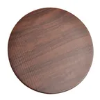 image of Spring USA SK-14502FXW Skyra Platform, 10-3/5" Dia. x 3/4" H Inset, Stainless, Faux‑Wood, Brown