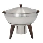 image of Spring USA SK-14521841 Induction Chafing Dish, 5 Qt, 12-3/4"×13-3/4" H, Round Steel, Lift‑Off Lid