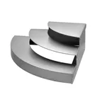 image of Spring USA SK13701141 Skyra Step Riser, 10" x 10" x 3‑9/16" Silver‑Steel, 1/4‑Circle, 3‑4 Steps