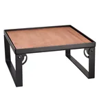 image of Spring USA SK9431 Skyra Riser, 9-1/2" L x 9-1/2" W x 4" H, Square Hardwood Top, Stainless Steel Legs