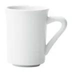 image of Winco BSM-8 Birkhall Mug, 8-9 oz White Porc., 3-3/8" Dia x 4-1/4" H RoundTall, Non-Stack - 1 Dozen