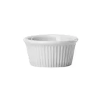 image of Winco FRR-2 Ramekin, 2 oz, 2-5/8" Dia x 1-1/2" H, Round Fluted White Porcelain, - 1 Dozen