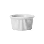 image of Winco FRR-275 Ramekin, 2.75‑oz round fluted porcelain cup, 2‑3/4" dia x 1‑1/2" H, white finish - 1 Dozen
