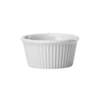 image of Winco FRR-3 Fluted Porcelain Ramekin, 3 oz (3" Dia x 1½" H), Round White, 1 Dozen