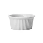 image of Winco FRR-4 4-oz White Porcelain Fluted Ramekin, 3-1/8" Dia x 1-1/2" H, Round - 1 Dozen