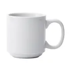 image of Winco MMC-12 Mangula White Porcelain 12‑13 oz Mug, 3.25" Dia x 3.625" H, Stackable - 1 Dozen