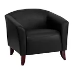 image of Flash Furniture 111-1-BK-GG Hercules Imperial Reception Chair, LeatherSoft Upholstery, Black, Sturdy Hardwood Construction