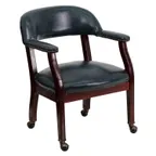 image of Flash Furniture B-Z100-NAVY-GG Luxurious Navy Conference Chair, 250 lb Capacity, Vinyl Upholstery, Brass Accents