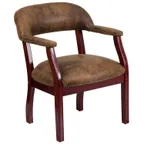 image of Flash Furniture B-Z105-BRN-GG Luxurious Conference Chair, 250 lb Capacity, Microfiber Upholstery, Bomber Jacket Brown