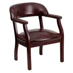 image of Flash Furniture B-Z105-OXBLOOD-GG Luxurious Conference Chair, 250 lb., Oxblood Vinyl, Brass Nailhead Trim, Mahogany Frame