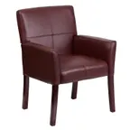 image of Flash Furniture BT-353-BURG-GG Executive Side Reception Chair, 250 lb. Capacity, Burgundy LeatherSoft Upholstery, Mahogany Finish