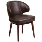 image of Flash Furniture BT-4-BN-GG Comfort Back Series Executive Guest Chair, Brown LeatherSoft Upholstery, Walnut Beechwood Frame
