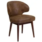 image of Flash Furniture BT-5-BOM-GG Comfort Back Executive Guest Chair, Microfiber Upholstery, Walnut Beechwood Frame, Bomber Jacket Brown