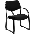 image of Flash Furniture BT-508-BK-GG Executive Side Reception Chair, 250 lb. Capacity, Black Powder Coated Steel Frame, Fabric Upholstery