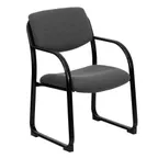 image of Flash Furniture BT-508-GY-GG Executive Side Reception Chair, 250 lb., Gray Fabric, Black Frame, Upholstered